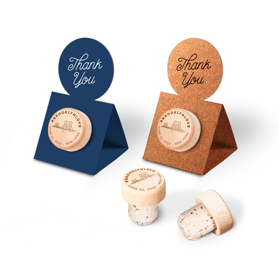 Custom Wine Cork Stopper with Circle Pop-up Card - New York