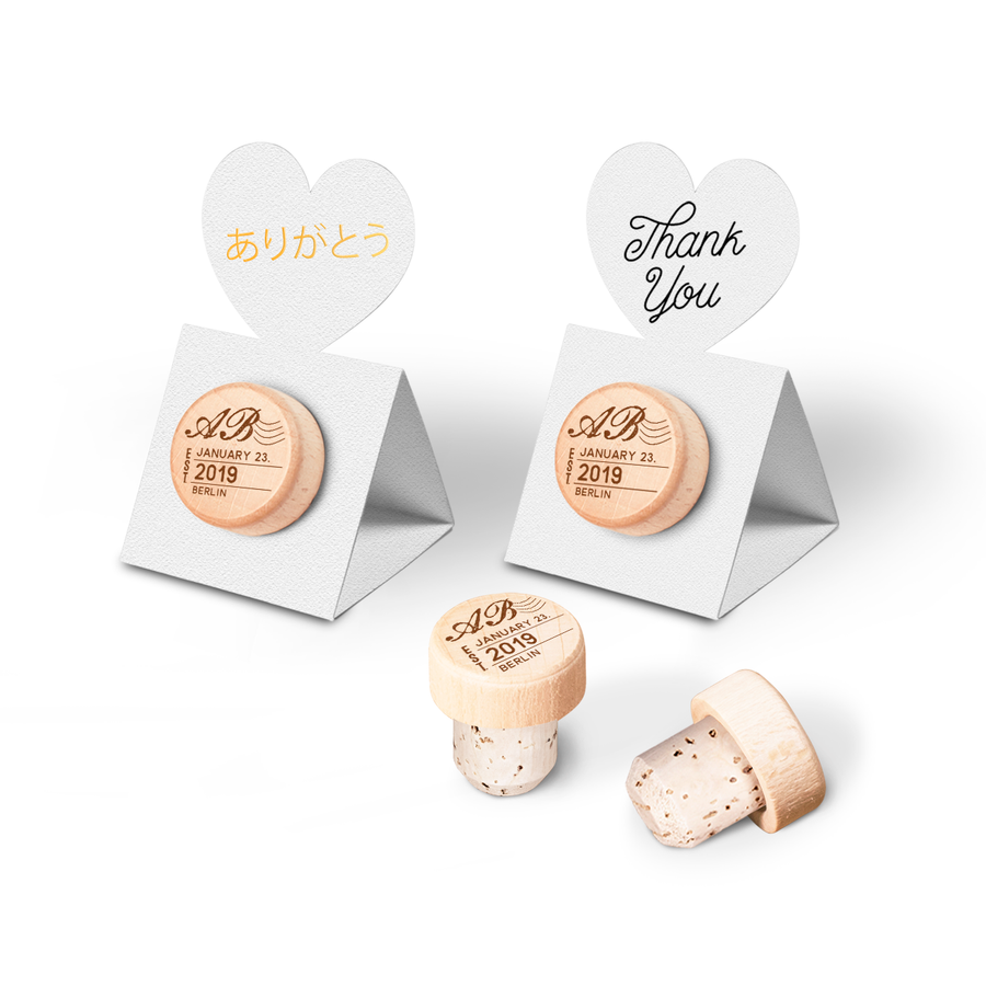 Custom Wine Cork Stopper with Heart Pop-up Card - Post
