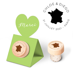 Custom Wine Cork Stopper with Heart Pop-up Card - Countries Design