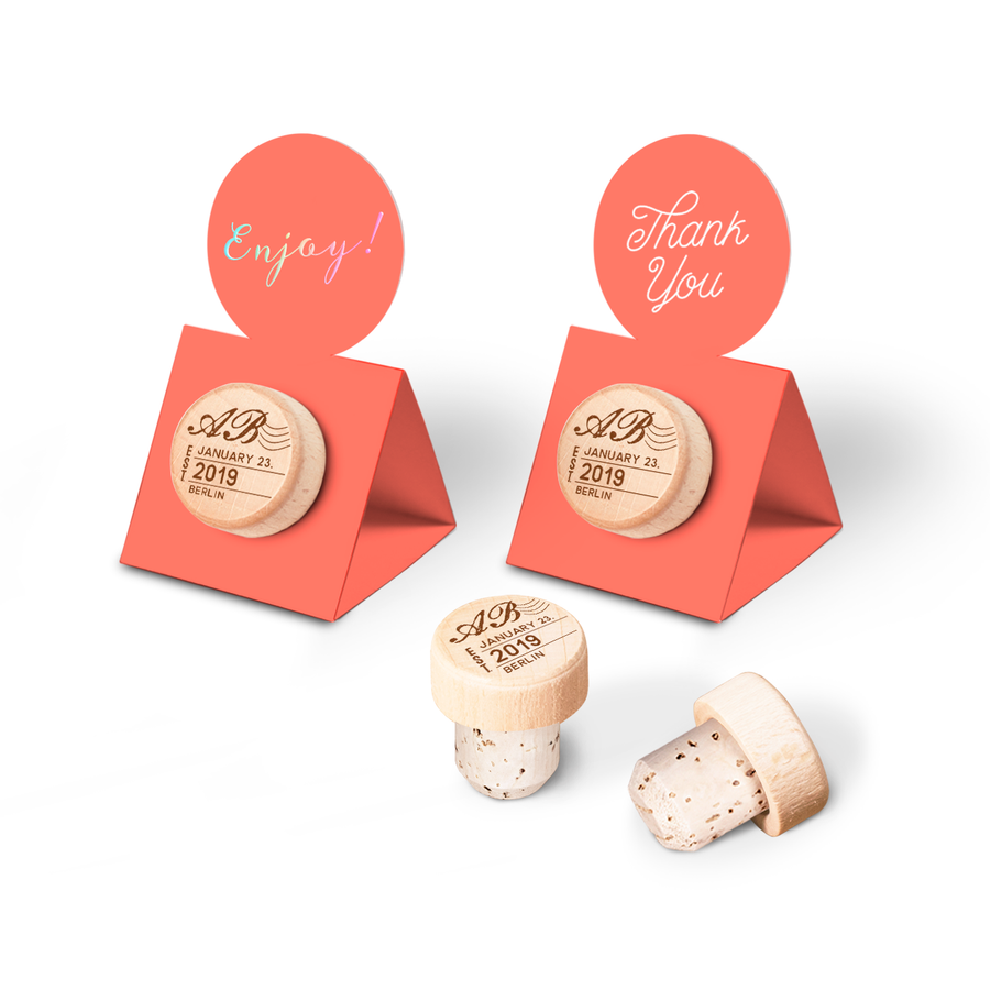 Custom Wine Cork Stopper with Circle Pop-up Card - Post Design