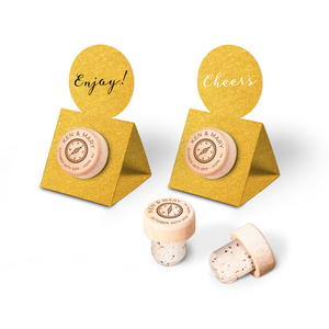 Custom Wine Cork Stopper with Circle Pop-up Card - Compass