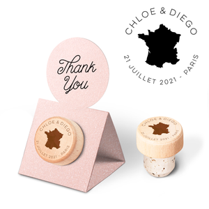 Custom Wine Cork Stopper with Circle Pop-up Card - Countries Design