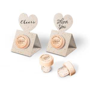 Custom Wine Cork Stopper with Heart Pop-up Card - Anniversary Cheers