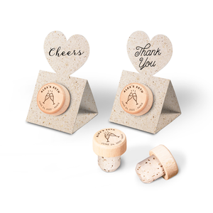 Custom Wine Cork Stopper with Heart Pop-up Card - Glass
